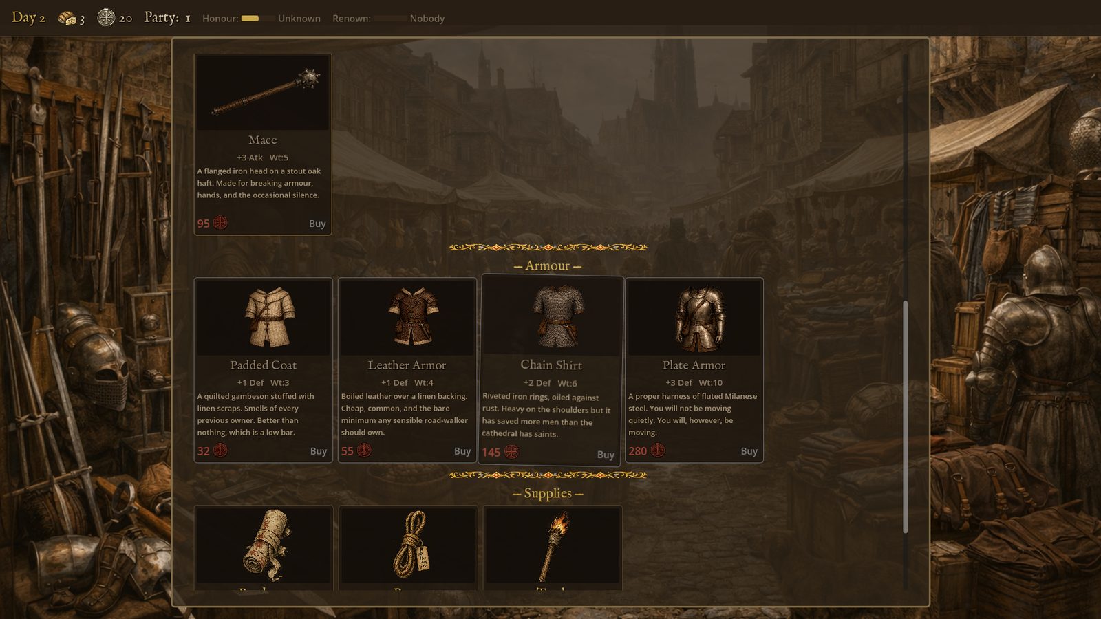 Marketplace screen